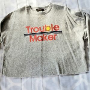 Trouble Maker Cropped sweatshirt size M NWT